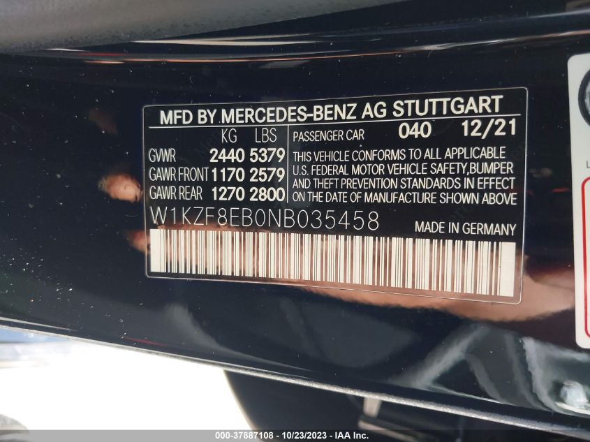 W1KZF8EB0NB035458 Mercedes-Benz E-Class E 350 9