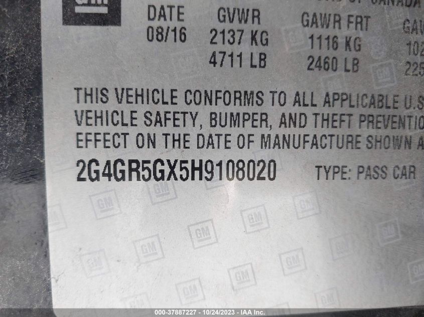 2017 BUICK REGAL PREMIUM - 2G4GR5GX5H9108020