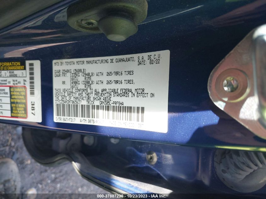 2022 TOYOTA TACOMA TRD OFF ROAD - 3TYCZ5AN3NT065637