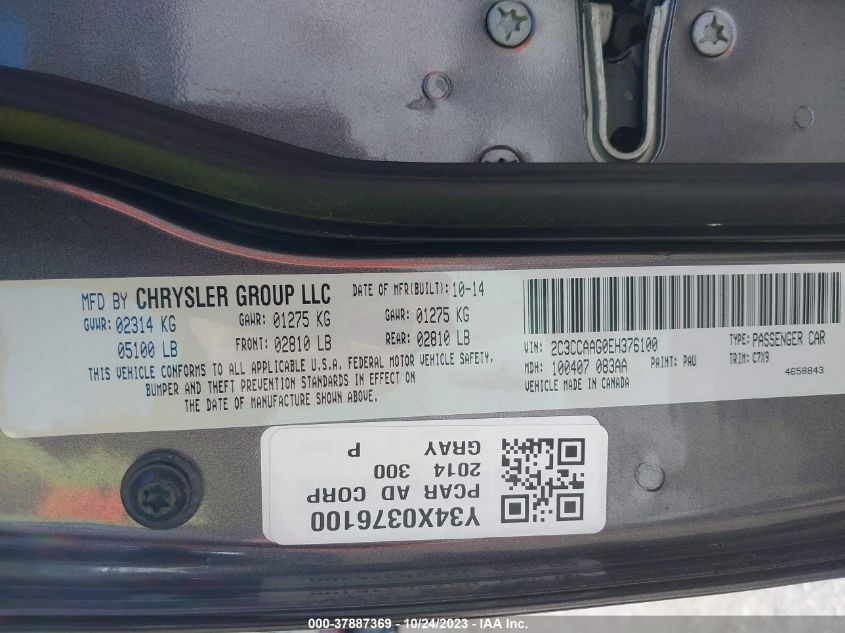 2014 CHRYSLER 300 - 2C3CCAAG0EH376100