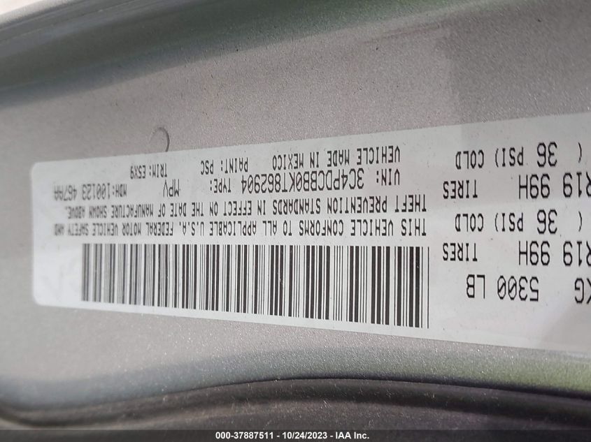 2019 DODGE JOURNEY SE - 3C4PDCBDOKT862904