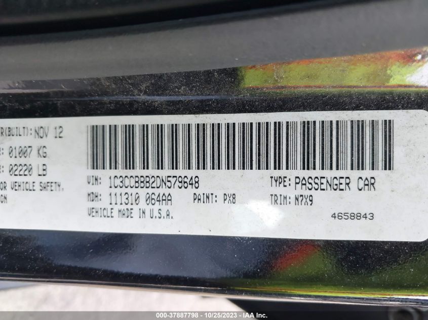 2013 CHRYSLER 200 TOURING - 1C3CCBBB2DN579648