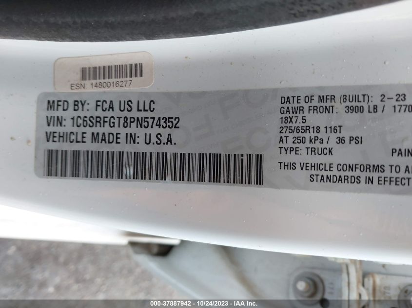 2023 RAM 1500 TRADESMAN - 1C6SRFGT8PN574352