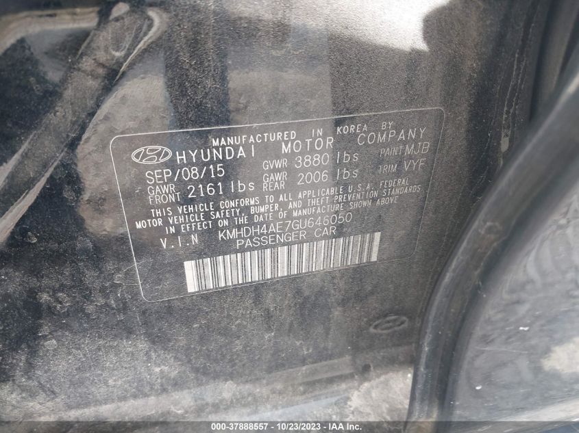 2016 HYUNDAI ELANTRA SE - KMHDH4AE7GU646050