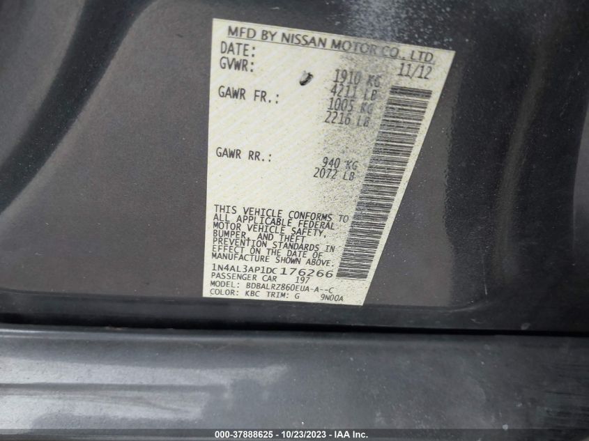 2013 NISSAN ALTIMA 2.5 S - 1N4AL3AP1DC176266