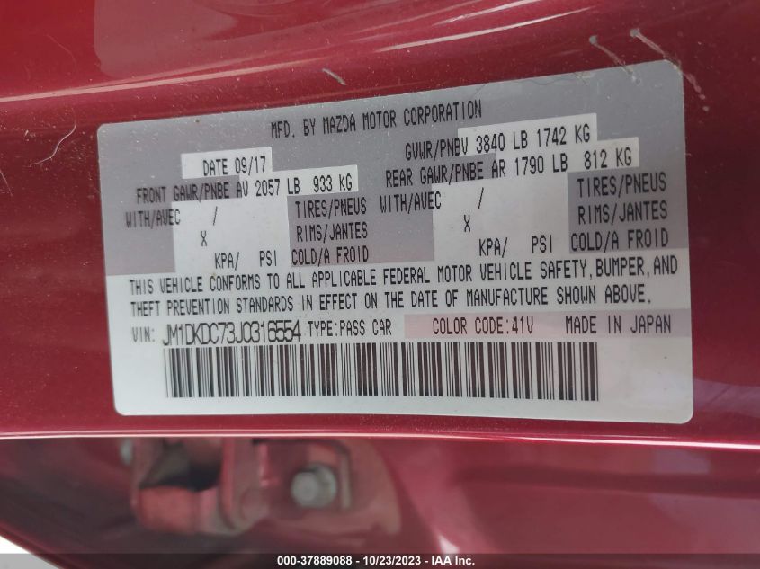 2018 MAZDA CX-3 TOURING - JM1DKDC73J0316554