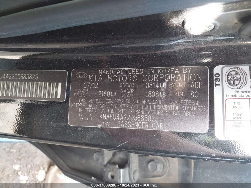 2013 KIA FORTE EX - KNAFU4A22D5685825