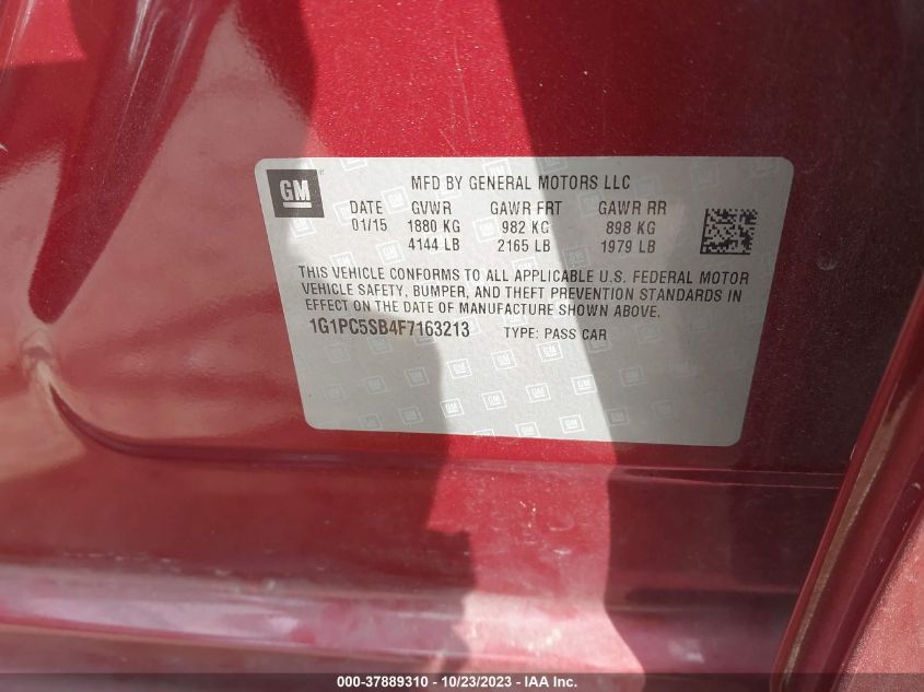 2015 CHEVROLET CRUZE LT - 1G1PC5SB4F7163213