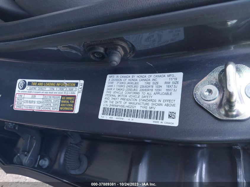 2020 HONDA CR-V EX - 2HKRW1H58LH402321