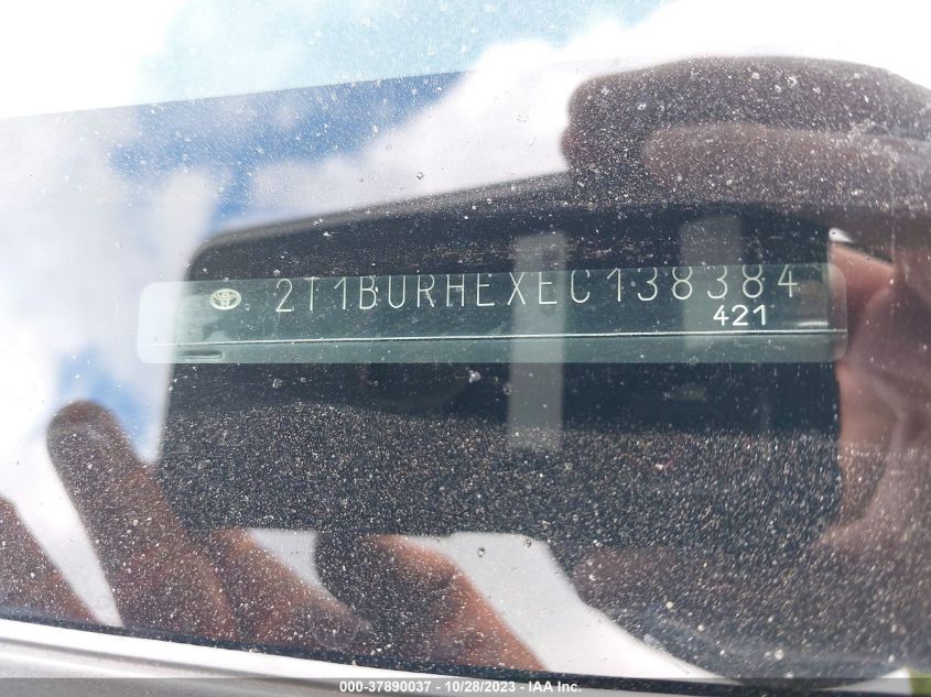 2014 TOYOTA COROLLA L/LE/LE PLS/PRM/S/S PLS - 2T1BURHEXEC138384