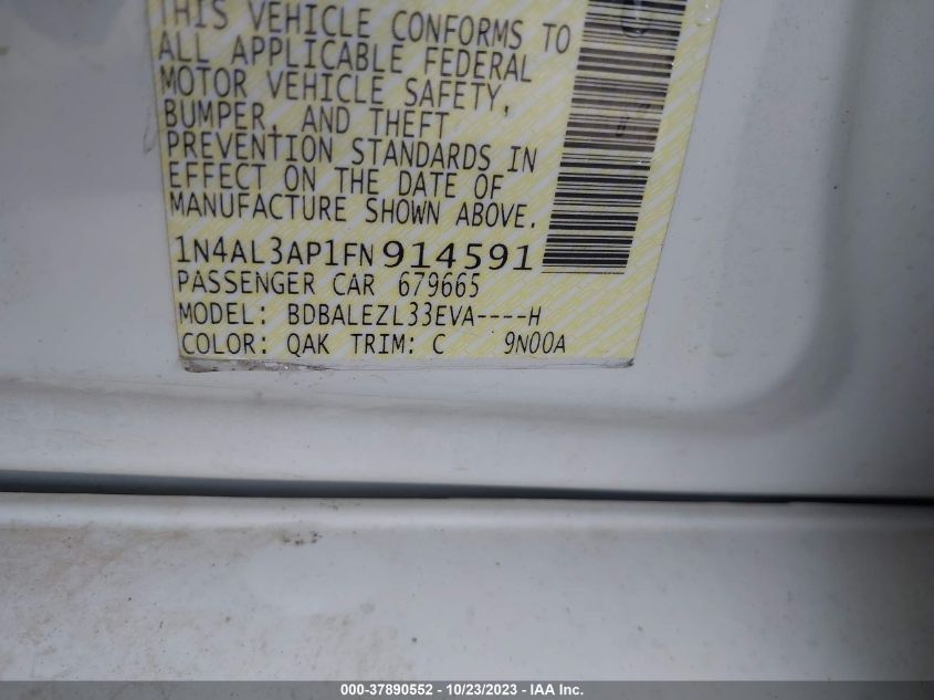2015 NISSAN ALTIMA 2.5 S - 1N4AL3AP1FN914591