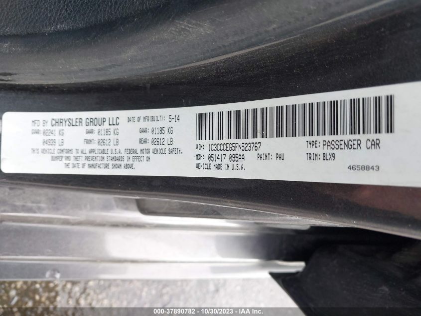 2015 CHRYSLER 200 C - 1C3CCCEG5FN523767