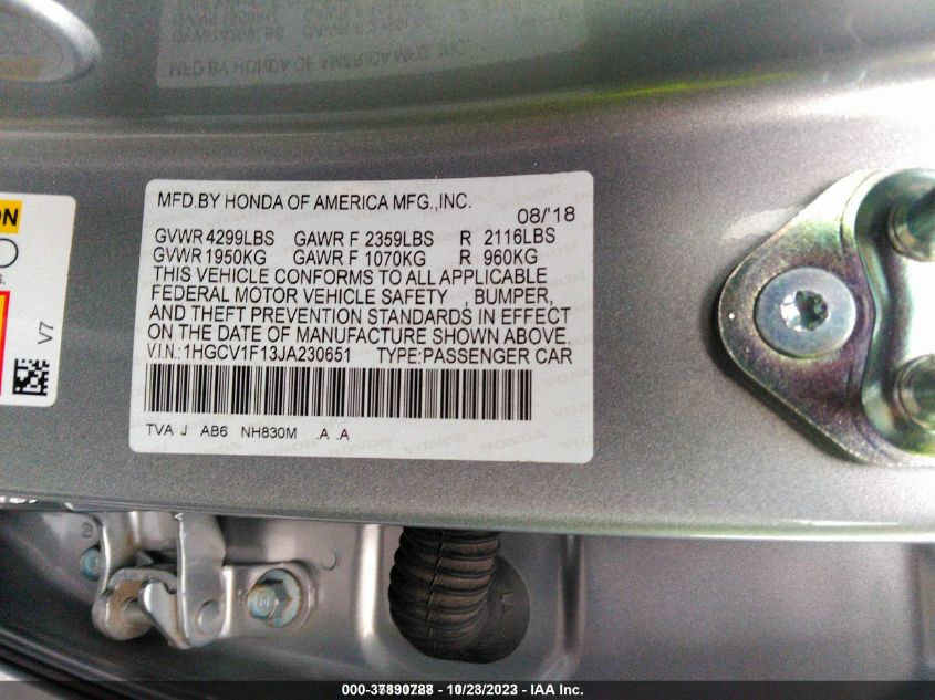 2018 HONDA ACCORD SEDAN LX 1.5T - 1HGCV1F13JA230651