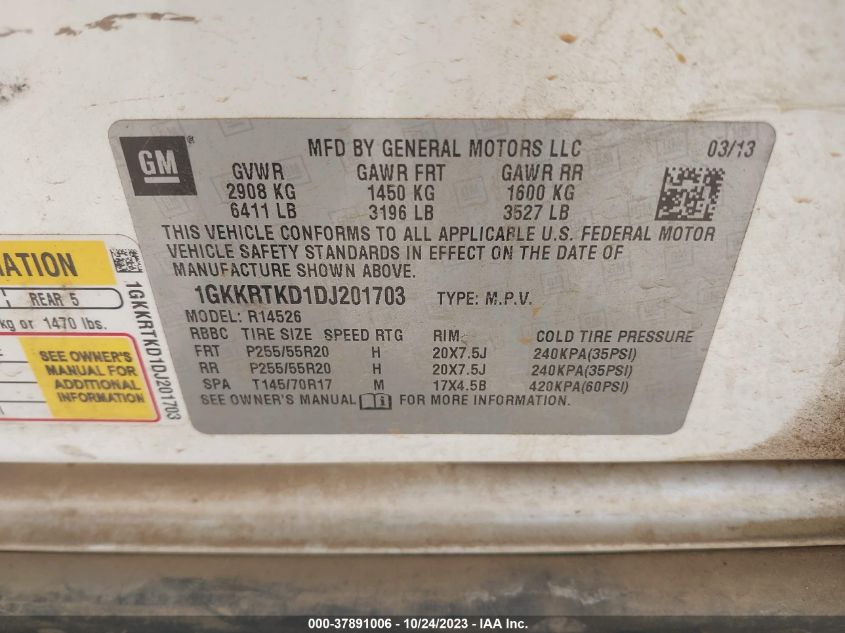2013 GMC ACADIA DENALI - 1GKKRTKD1DJ201703