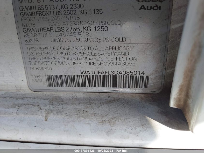 2013 AUDI ALLROAD PREMIUM PLUS - WA1UFAFL3DA085014