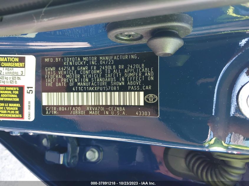 2023 TOYOTA CAMRY LE - 4T1C11AKXPU157081