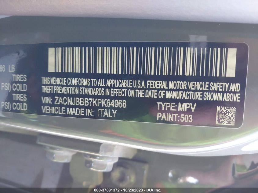 2019 JEEP RENEGADE LATITUDE - ZACNJBBB7KPK64968