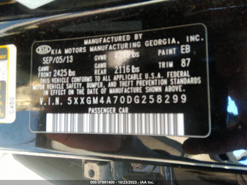 2013 KIA OPTIMA LX - 5XXGM4A70DG258299