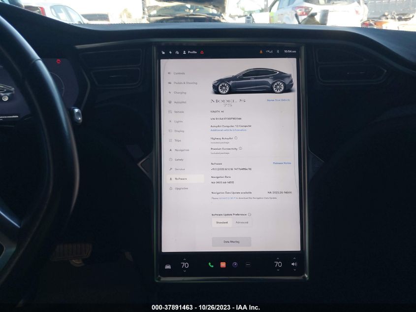 2016 TESLA MODEL S 70 KWH - 5YJSA1E13GF160544