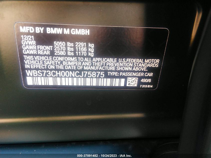 WBS73CH00NCJ75875 BMW M5 CS 9