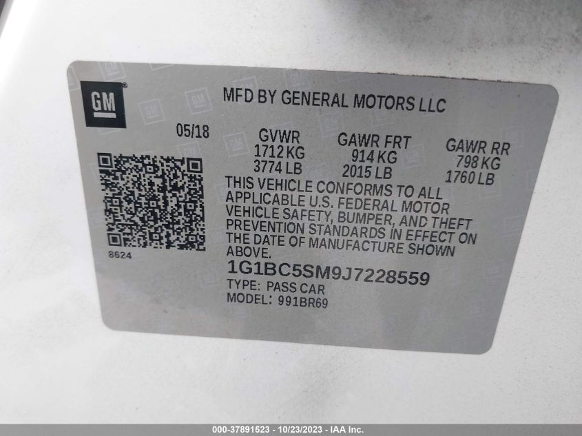 2018 CHEVROLET CRUZE LS - 1G1BC5SM9J7228559