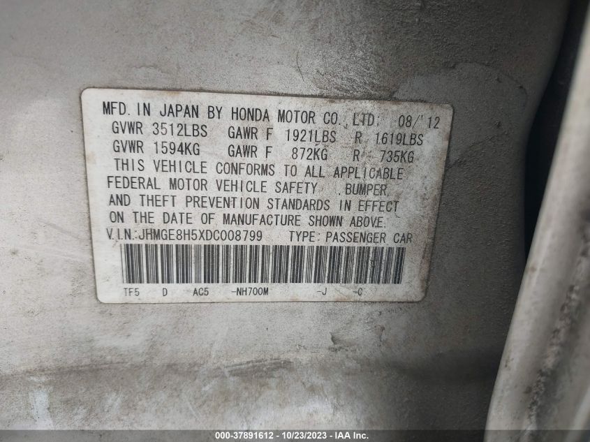 2013 HONDA FIT SPORT - JHMGE8H5XDC008799