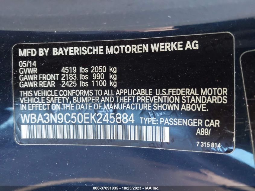 2014 BMW 428I XDRIVE WBA3N9C50EK245884