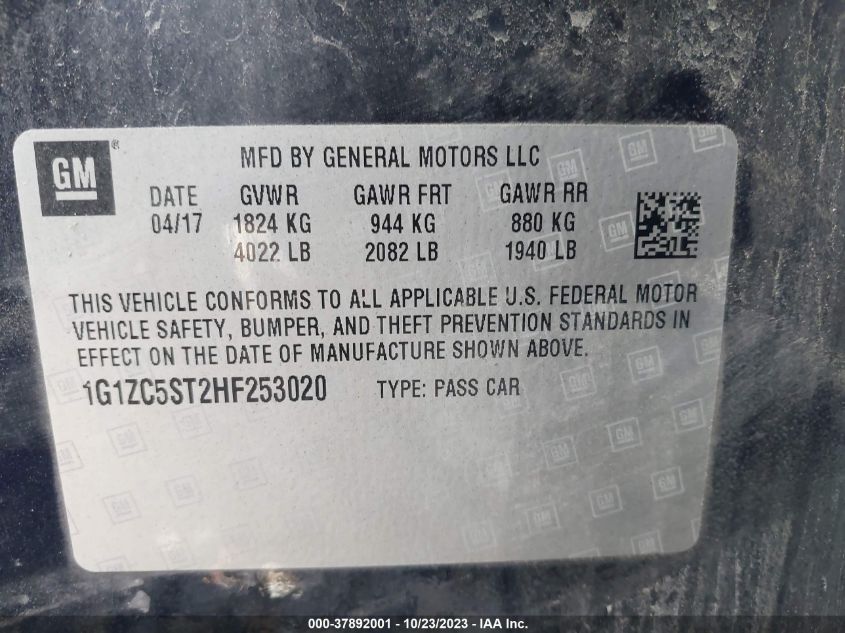 2017 CHEVROLET MALIBU LS - 1G1ZC5ST2HF253020