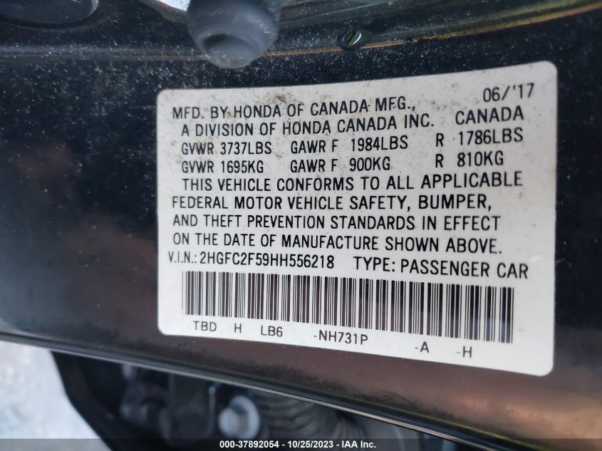 2017 HONDA CIVIC SEDAN LX - 2HGFC2F59HH556218
