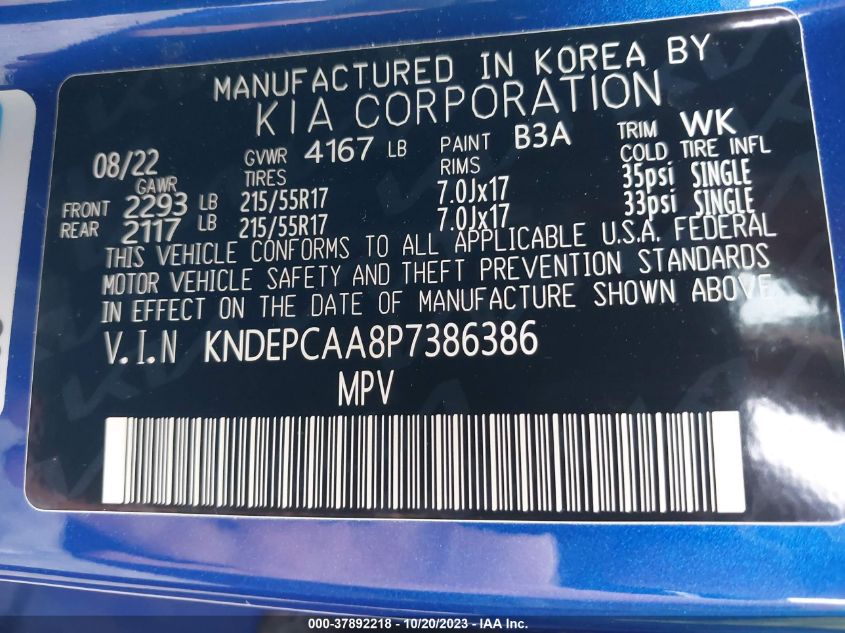 2023 KIA SELTOS LX - KNDEPCAA8P7386386
