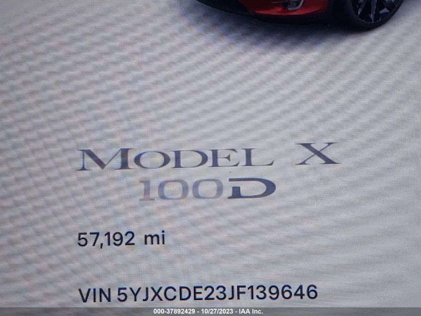 2018 TESLA MODEL X 75D/100D/P100D - 5YJXCDE23JF139646