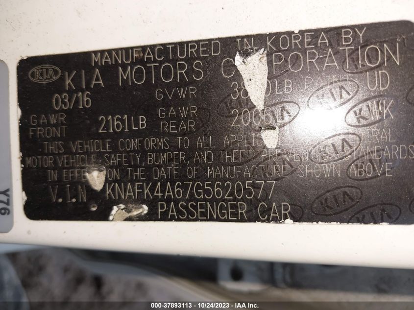2016 KIA FORTE LX - KNAFK4A67G5620577