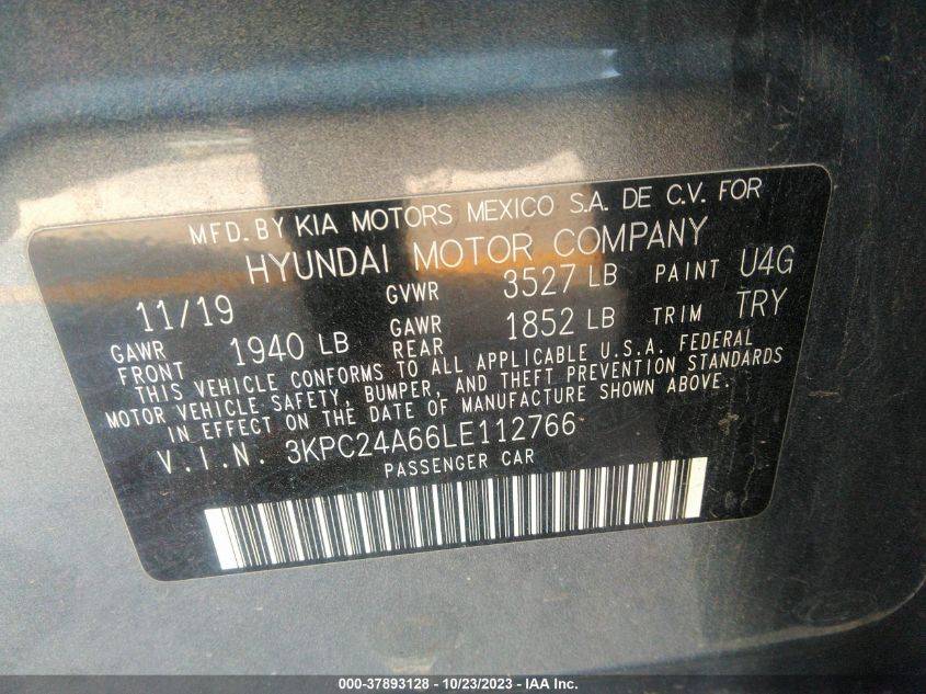 2020 HYUNDAI ACCENT SE/SEL - 3KPC24A61LC112766