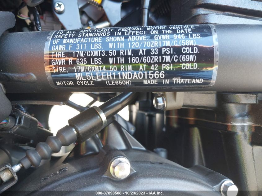 2022 KAWASAKI KLE650 F ML5LEEH11NDA01566