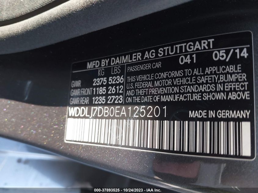 2014 MERCEDES-BENZ CLS 550 WDDLJ7DB0EA125201