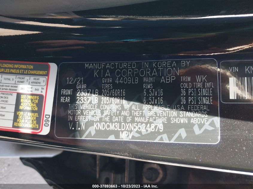 2022 KIA NIRO PLUG-IN HYBRID LXS KNDCM3LDXN5524879