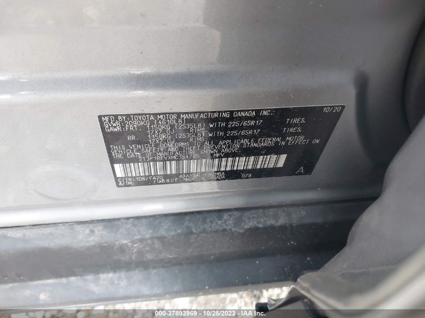 2021 TOYOTA RAV4 XLE/XLE PREMIUM - 2T3P1RFVXMC154785