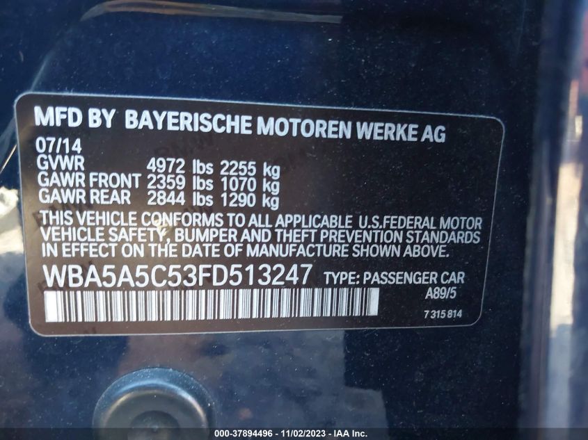 2015 BMW 528I - WBA5A5C53FD513247