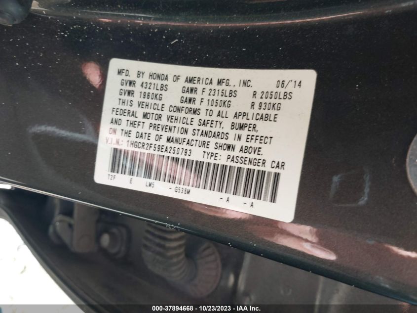2014 HONDA ACCORD SEDAN SPORT - 1HGCR2F59EA250793