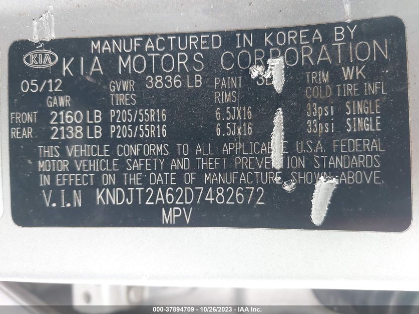 2013 KIA SOUL + - KNDJT2A62D7482672