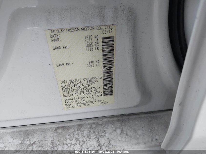 2013 NISSAN ALTIMA 2.5 SL - 1N4AL3AP2DN515394
