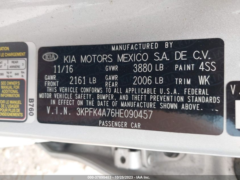 2017 KIA FORTE LX - 3KPFK4A76HE090457