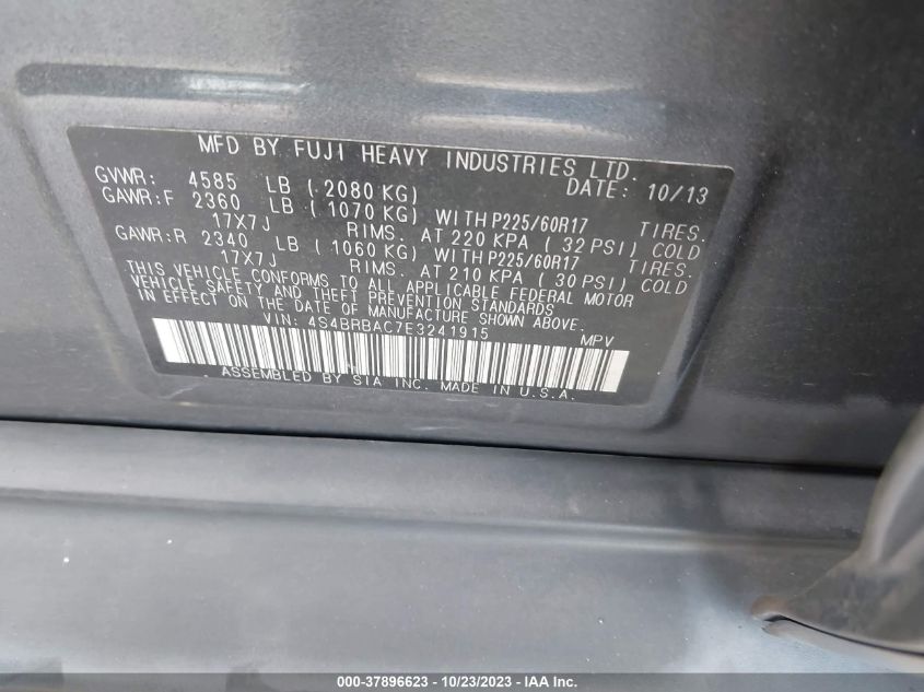2014 SUBARU OUTBACK 2.5I - 4S4BRBAC7E3241915