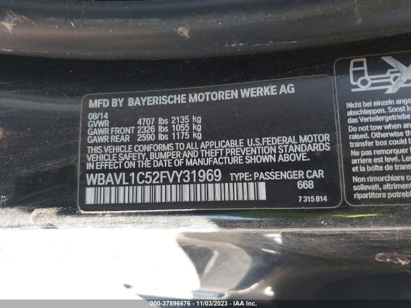 2015 BMW X1 XDRIVE28I - WBAVL1C52FVY31969