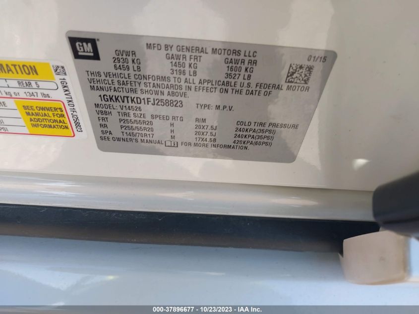 2015 GMC ACADIA DENALI 1GKKVTKD1FJ258823