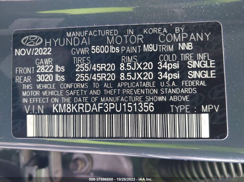 KM8KRDAF3PU151356 Hyundai Ioniq 5 LIMITED 9