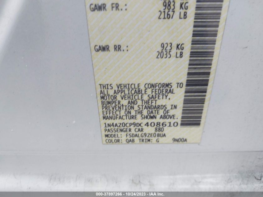 2013 NISSAN LEAF SL - 1N4AZ0CP9DC408610