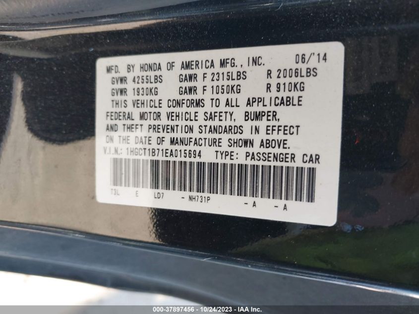 2014 HONDA ACCORD COUPE EX 1HGCT1B71EA015694
