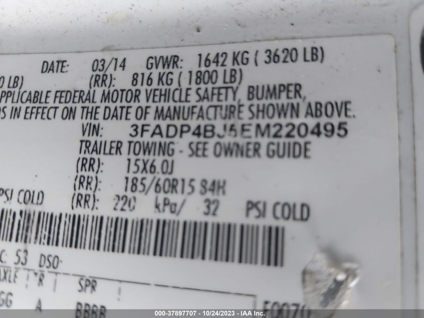 2014 FORD FIESTA SE - 3FADP4BJ5EM220495