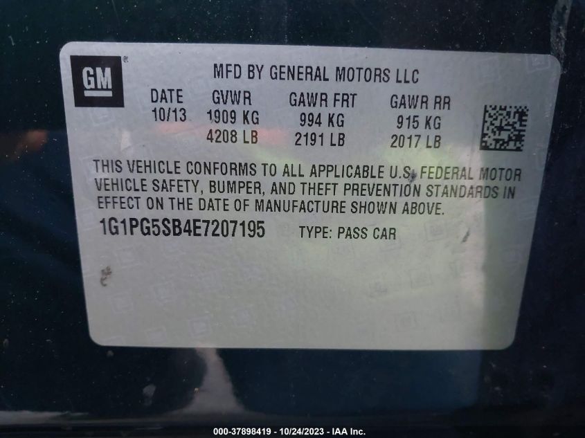 2014 CHEVROLET CRUZE LTZ - 1G1PG5SB4E7207195